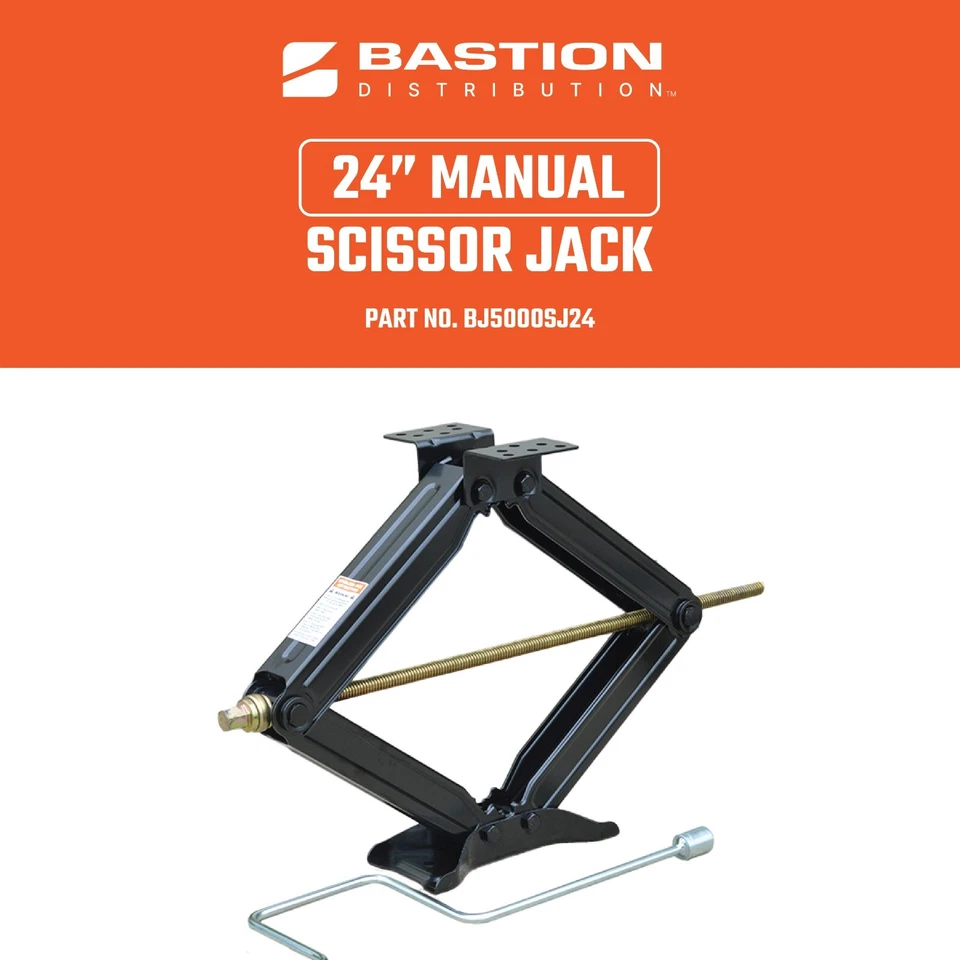 24" Scissor Jack with Crank Handle | 5000lbs Capacity | 4-24” Height - Image 2 of 4