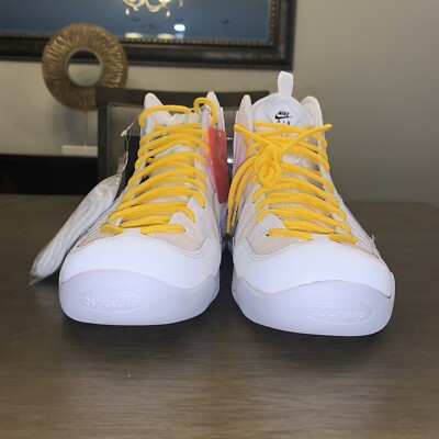 Supreme × Nike AirBakin \"White/Amarillo\" Supreme Helps Revive The Iconic Nike Air Bakin In Two Colorways