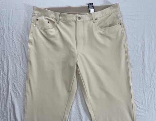 Greg Norman Jean Style Tech 5-Pocket Travel Pants. Beige, Men's 38X31. EUC!!