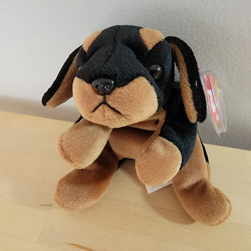 Vintage Beanie Baby TY Plush Toy - DOBY the Black Dog 1996 - MWMT