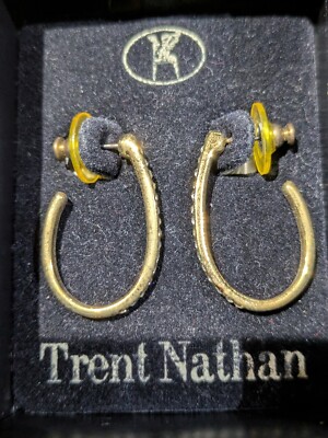 Neue Trent Nathan Gold Creolen verpackt
