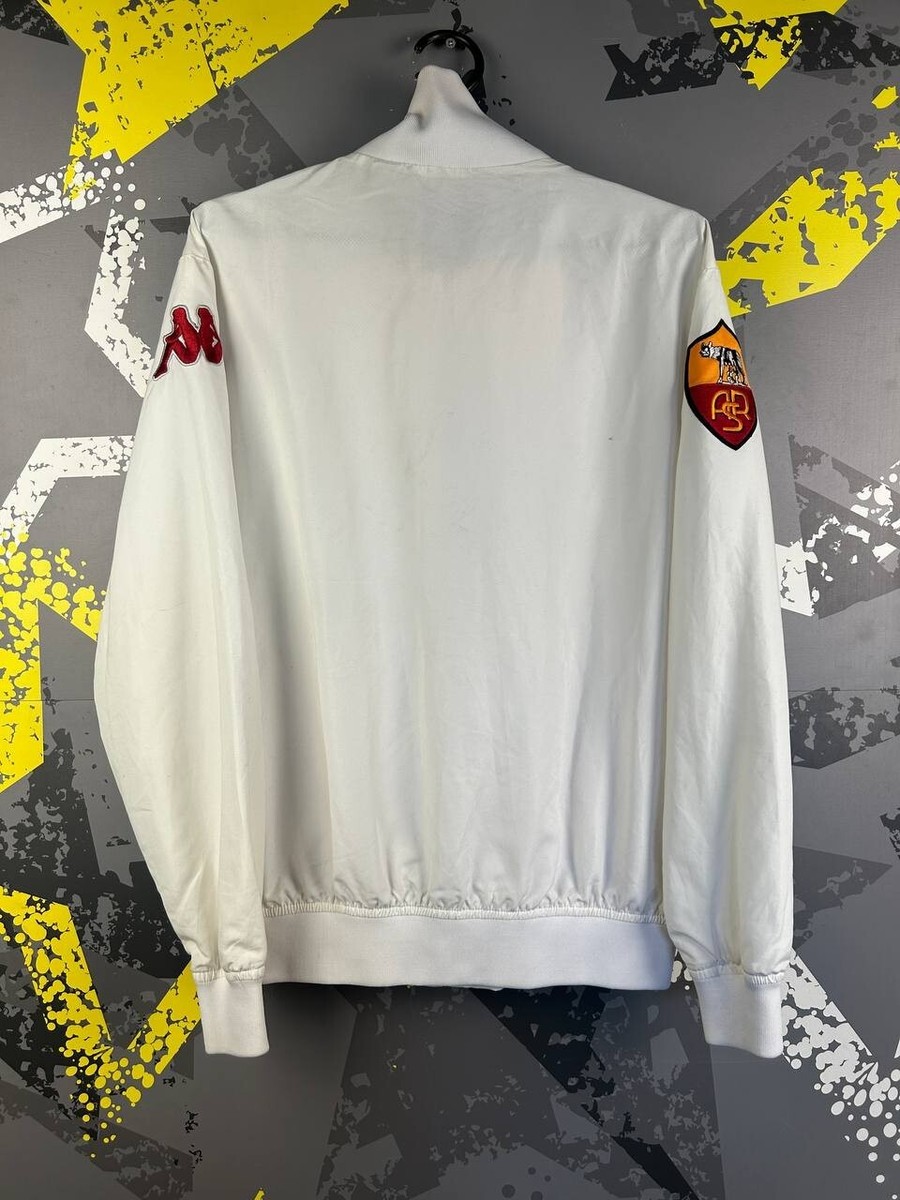 AS Roma Vintage Training Football Soccer Jacket White Kappa Men