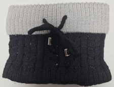 Super Cute Pretty Black and Gray Neck Warmer Or Head Gear,  Winter is Coming