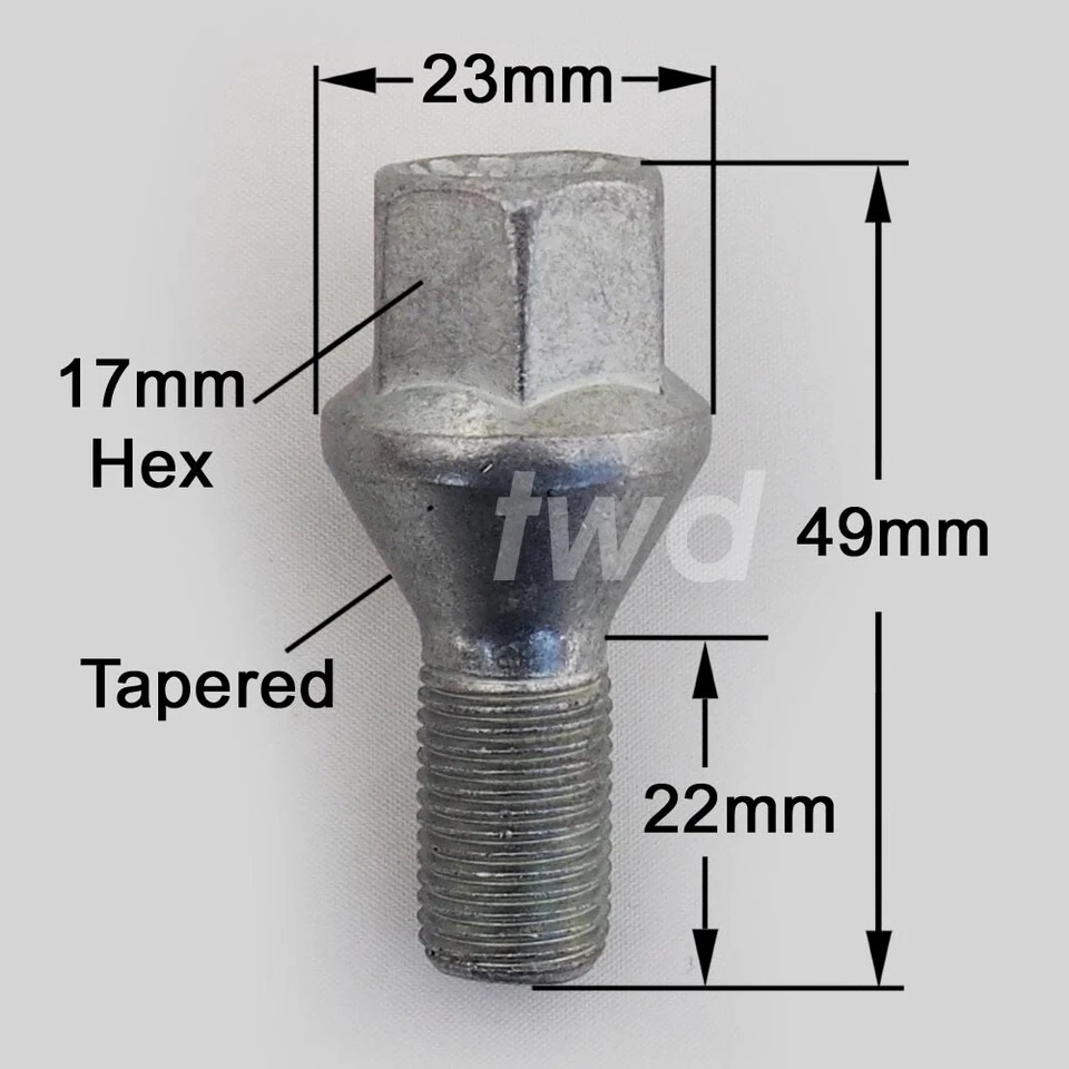 16X PERNOS DE LLANTA DE ALEACIÓN PARA ALFA ROMEO 147 156 GT (M12X1.25) PERNO DE TUERCA [16C] Foto 4 de 4