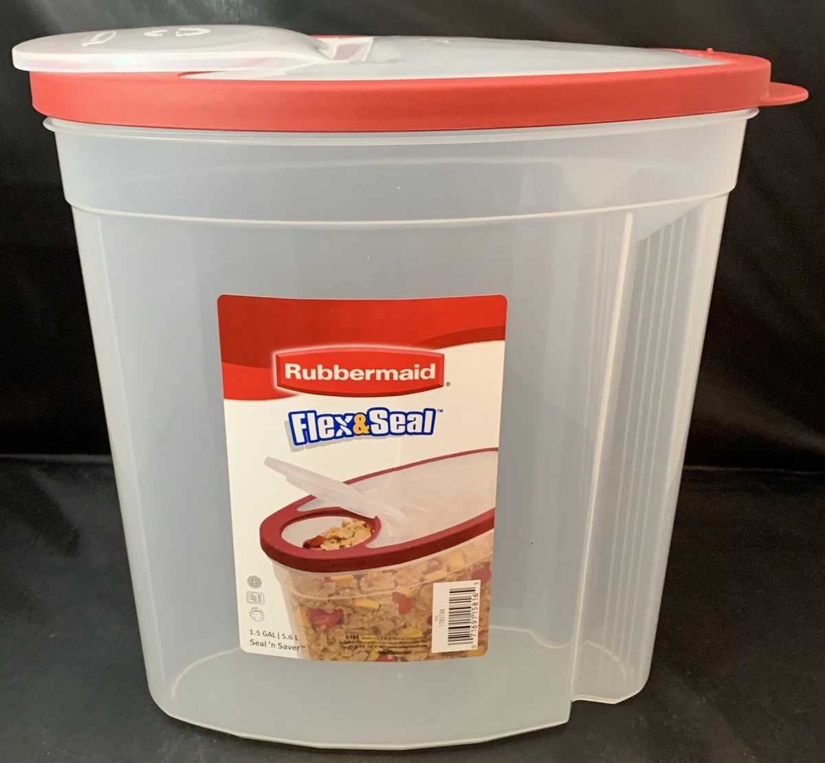 Rubbermaid Flex & Seal 1.5 Gallons 24 Cups Cereal Container Seal 'n Saver  USA