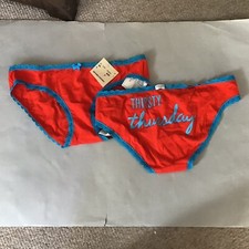 2 Pairs Of Gilly Hicks Knickers/Pants S Fun Writing On Bottom  Bikini Style New