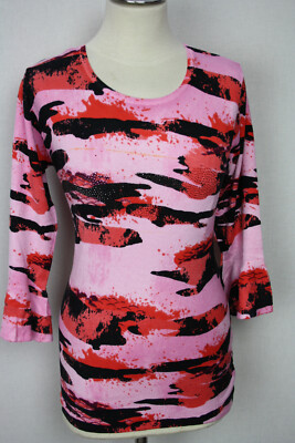 Damen Pullover Oberteil rosa Glitzer MILANO DESIGN by IMAGINI Gr36,38,44,46,48