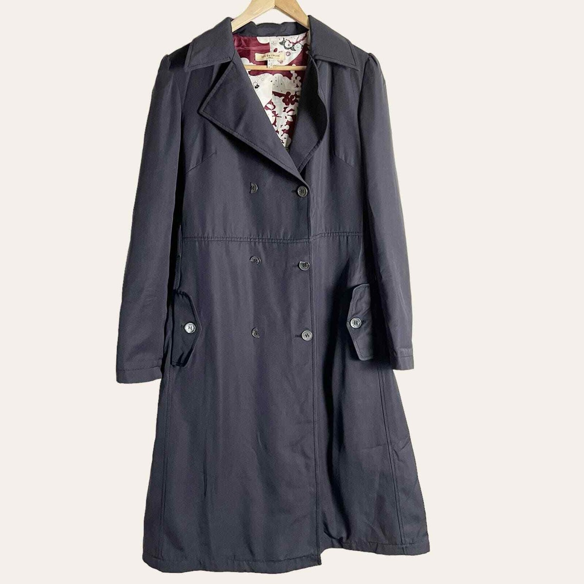 See by Chloe Vintage Y2K Black Double Breasted A-Line Trench Coat