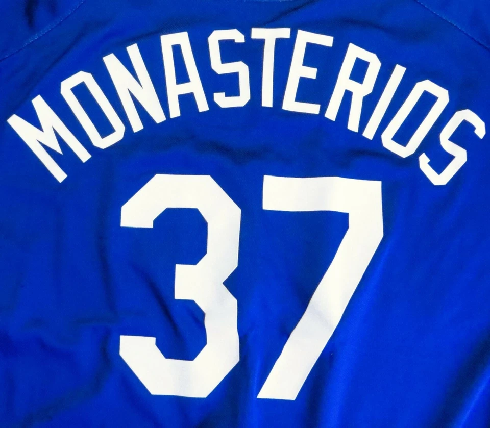 Camiseta de práctica de bateo edición del equipo Carlos Monasterios 2010 Dodgers #37 talla 50