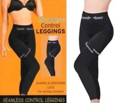 BEAUFORME SEAMLESS HIGH WAISTED SEAMFREE FIRM TUMMY CONTROL SLIMMING LEGGINGS,BLACK 8-30