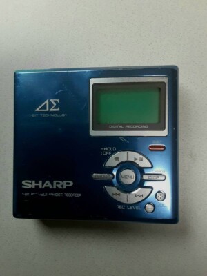 ポータブルプレーヤー SHARP 1-BIT PORTABLE MINIDISC RECORDER SHARP MD-DR7 1BitMD Portable Mini Disc Player Blue Good | eBay