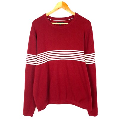 Gestreifter Pullover Roter Pulli TOMMY HILFIGER Herren Pullover XL
