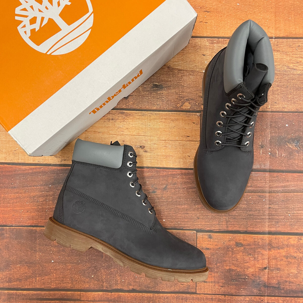 Timberland Men's Classic 6 Inch Dark Gray Nubuck Waterproof Timberland Men's Classic 6 Inch Dark Gray Nubuck Waterproof