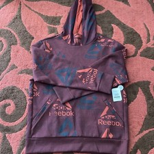 Reebok Classic Graphic Logo Hoodie Sweatshirt Men's Size L Red Port Royale New