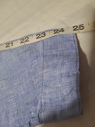 JONES & Co WOMEN'S 100% LINEN ROLL TAB SLEEVES BUTTON UP LIGHT BLUE SHIRT XL - Picture 13 of 19
