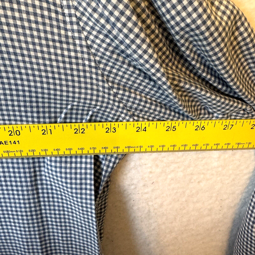 Theory Men's Button Down Shirt XL Blue Gingham 100% Cotton Long Sleeve Collared - Picture 12 of 12