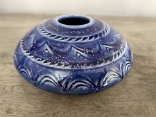 Greg Johnson Donna Gilbert Ikebana Stem Vase Pottery For Living Frog Blue