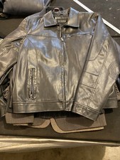 GUESS Mens XL Black Distressed Leather Jacket...