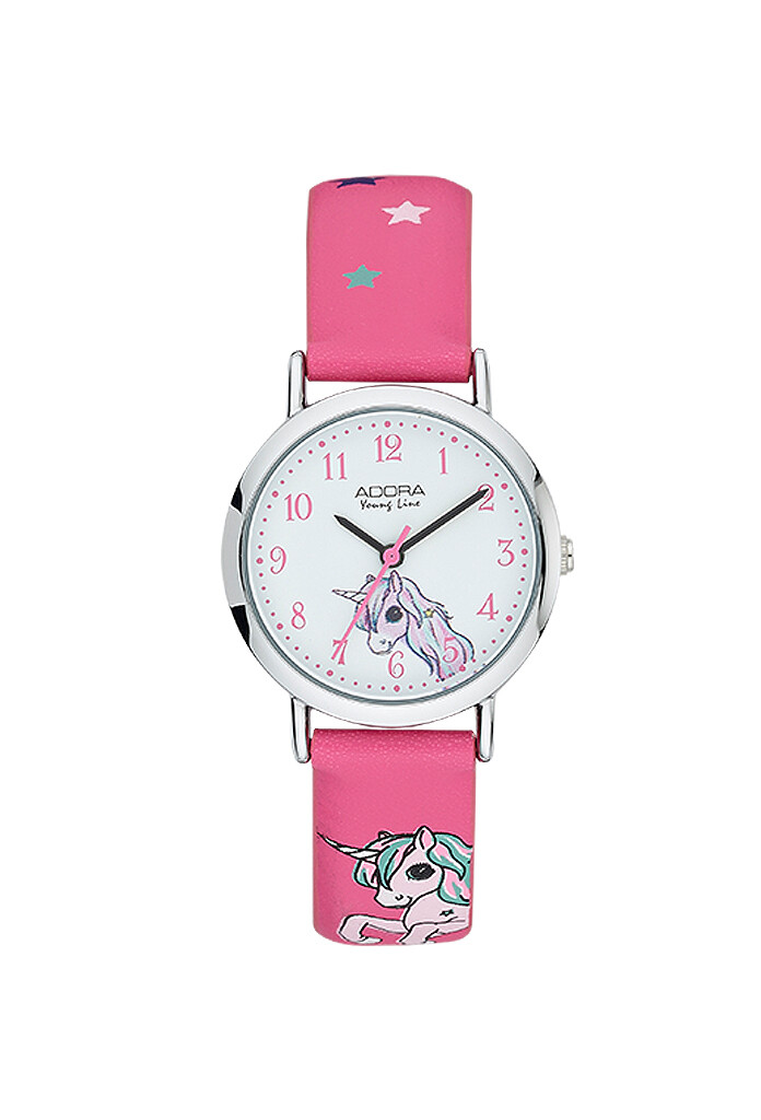 Adora Young Line Kinder pink analoge Quarz Armbanduhr Kunststoffband Ø 29mm