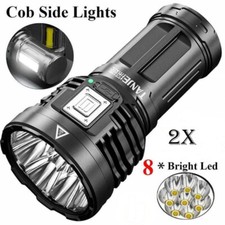SUPER Hell 12000000LM Taschenlampe 8 LED USB Wiederaufladbar Taktisches Fackel