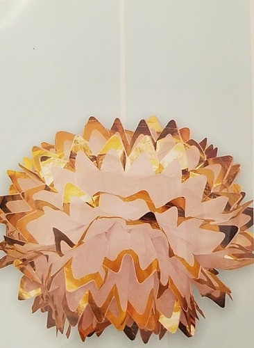 Celebration Colorful Foil Trimmed Tissue Pom Pom Hangers 17" 1/Pk, Select Color - Picture 2 of 14