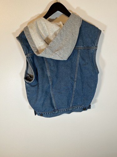 Vintage Jeansweste mit Kapuze von Gitano First Class Jeans Gr. Large L - Bild 5 von 7