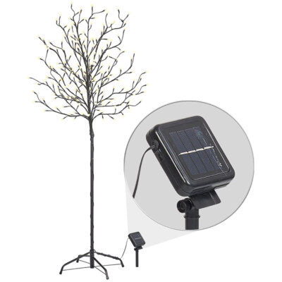 Lunartec XL-Solar-LED-Lichterbaum mit 200 beleuchteten Knospen, 150cm, IP44