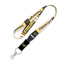 PITTSBURGH STEELERS VINTAGE STYLE KEYCHAIN LANYARD DETACH BUCKLE 1" W X 22" L