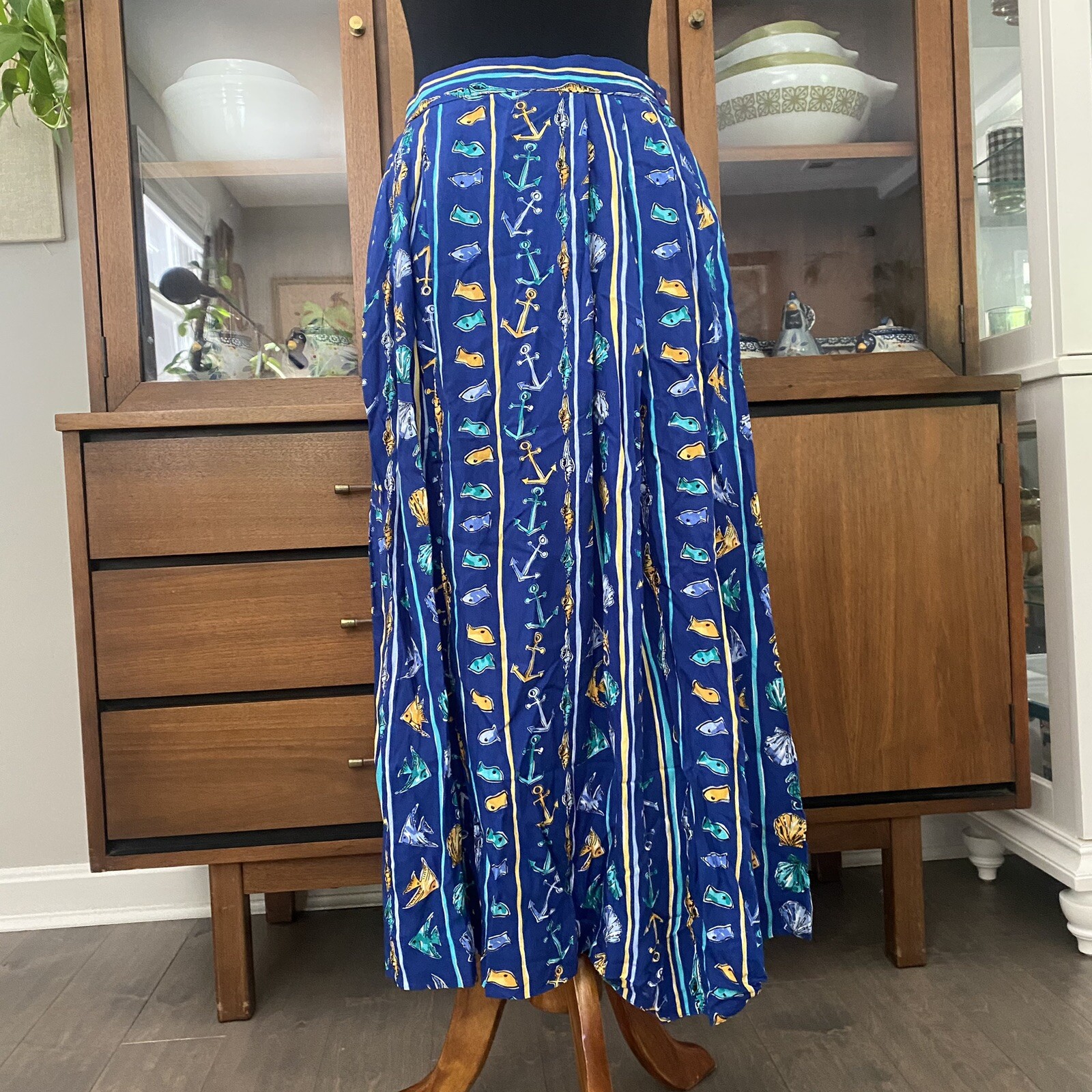 Vintage 90’s Pendleton Nautical Theme Pleated Mid… - image 1