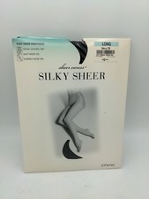 JC Penney Sheer Caress Silky Sheer pantyhose Navy 29 LONG