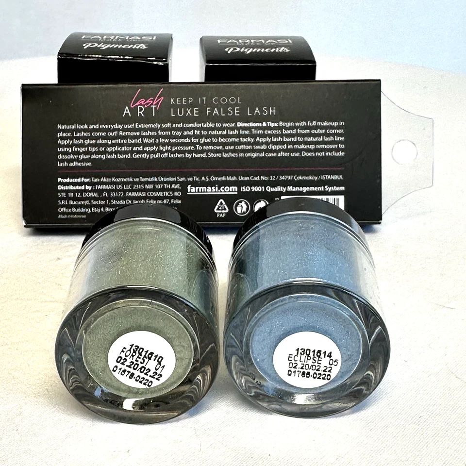 Farmasi Make Up EYESHADOW Pigments  Blue Eclipse & Green Forest & Lashes - Image 3 of 4