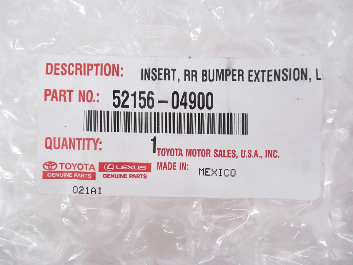 Genuine OEM Toyota 52156-04900 Driver Rear Bumper Insert 2016-2021