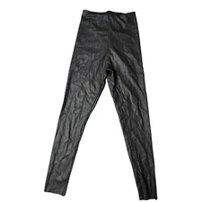Commando Black Faux Leather Legging Size: L