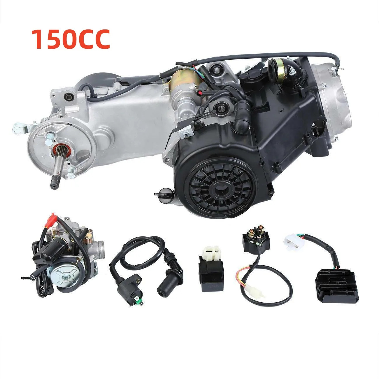 150cc Engine Assembly 4-Stroke GY6 Single Cylinder Motor Air Cooled Engine Set