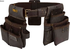 Ox Pro Construction Tool Belt - 22-Pocket Leather Tool Belt Pouches - OX-P263604