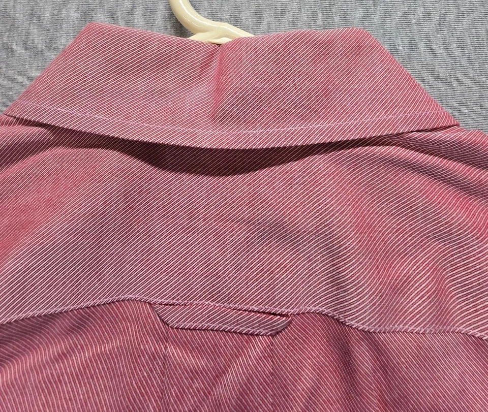 Camisa de vestir Dockers para hombre 16-16,5 L rosa polvorienta a rayas sin arrugas formal Oxford Foto 4 de 4