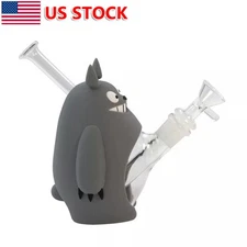 6 inch Hookah Silicone & Glass Bong Smoking Water Pipe Shisha W/Bowl US