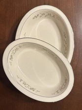(2) Lenox Fine China Brookdale Oval Serving Bowls 9.5” and 8.25”
