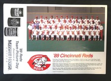 Cincinnati Reds 1989 TEAM PHOTO Game PROMOTION Maxwell House