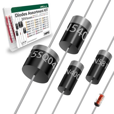240PCS Diode Assortment Kit, 20 Values Rectifier & Schottky Diodes | Includes re