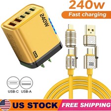 240W Supe Fast Charging USB Type C Wall Charger For Samsung iPhone Android Phone