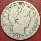1911-D Barber Silver Half Dollar. Free Shipping