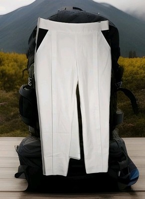Bebe Wms 4 Off White Black Trim Poly Viscos Pants B47
