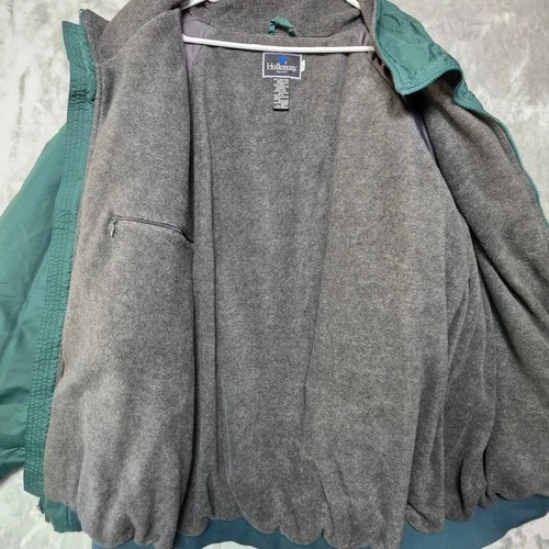 Holloway Mens 6XT Green Nylon Fleece Lined Full Zip Bomber Jacket Big & Tall image 6