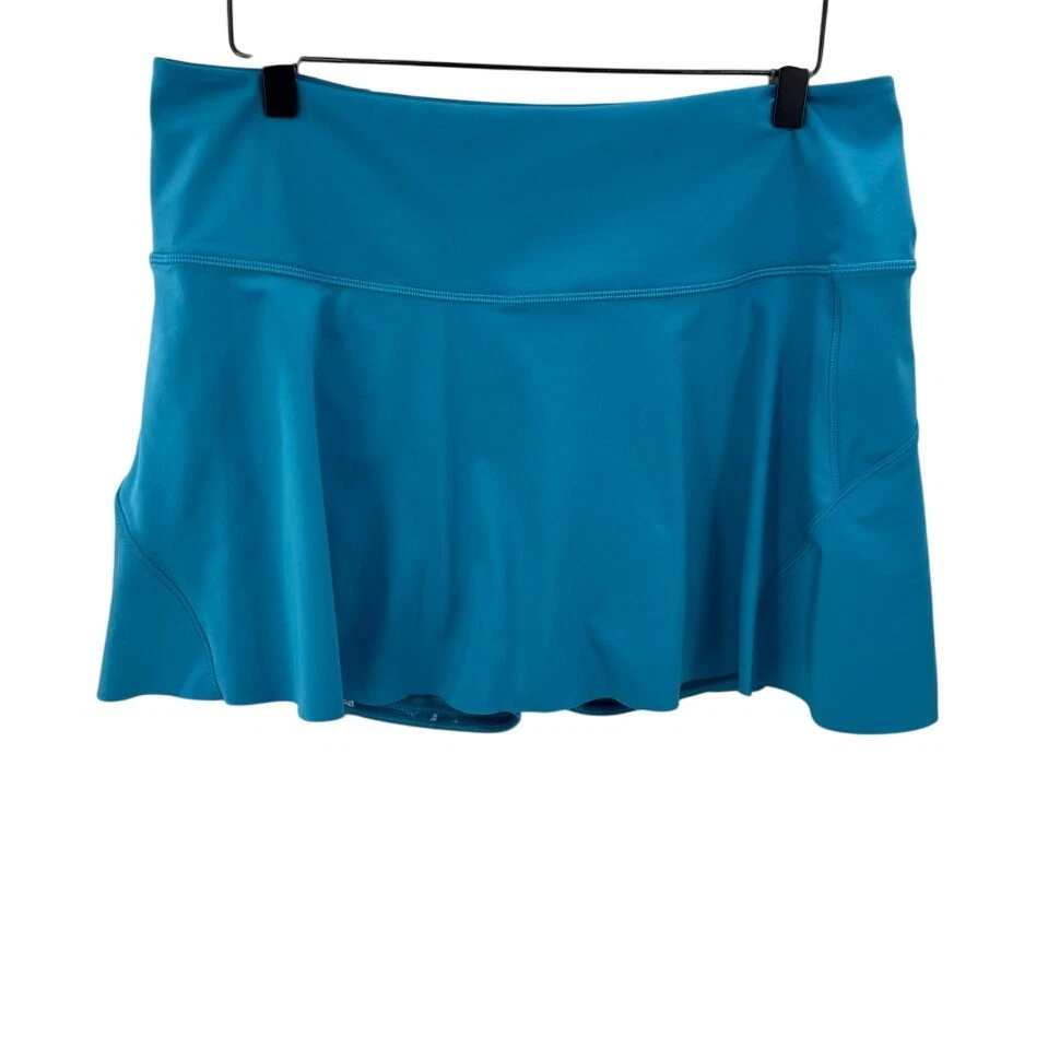 Falda corta de tenis Athleta Ace 13,5" azul verde azulado atlética para correr entrenamiento L Foto 3 de 4