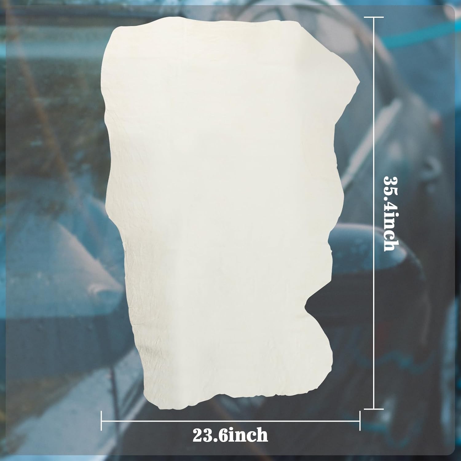 MAQIHAN Chamois Cloth for Car - Sheepskin Cleaning 23.6"x35.4", Beige 