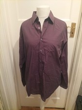 Mens M S Man Size 16 Dark Purple Long Sleeved Reg Fit Shirt