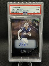 2025 Panini Black - Tyler Warren Sapphire Auto #’d 17/50 - Colts RC PSA 9