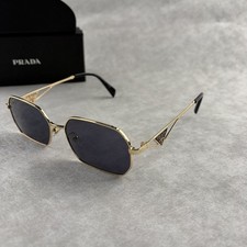 New In Box - Prada Geometric Gold Sunglasses Men  Women Modern Metal Shades