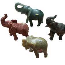 Kolekcja słoni 2xJadeit 1xLabradoryt 1xKamień czerwony